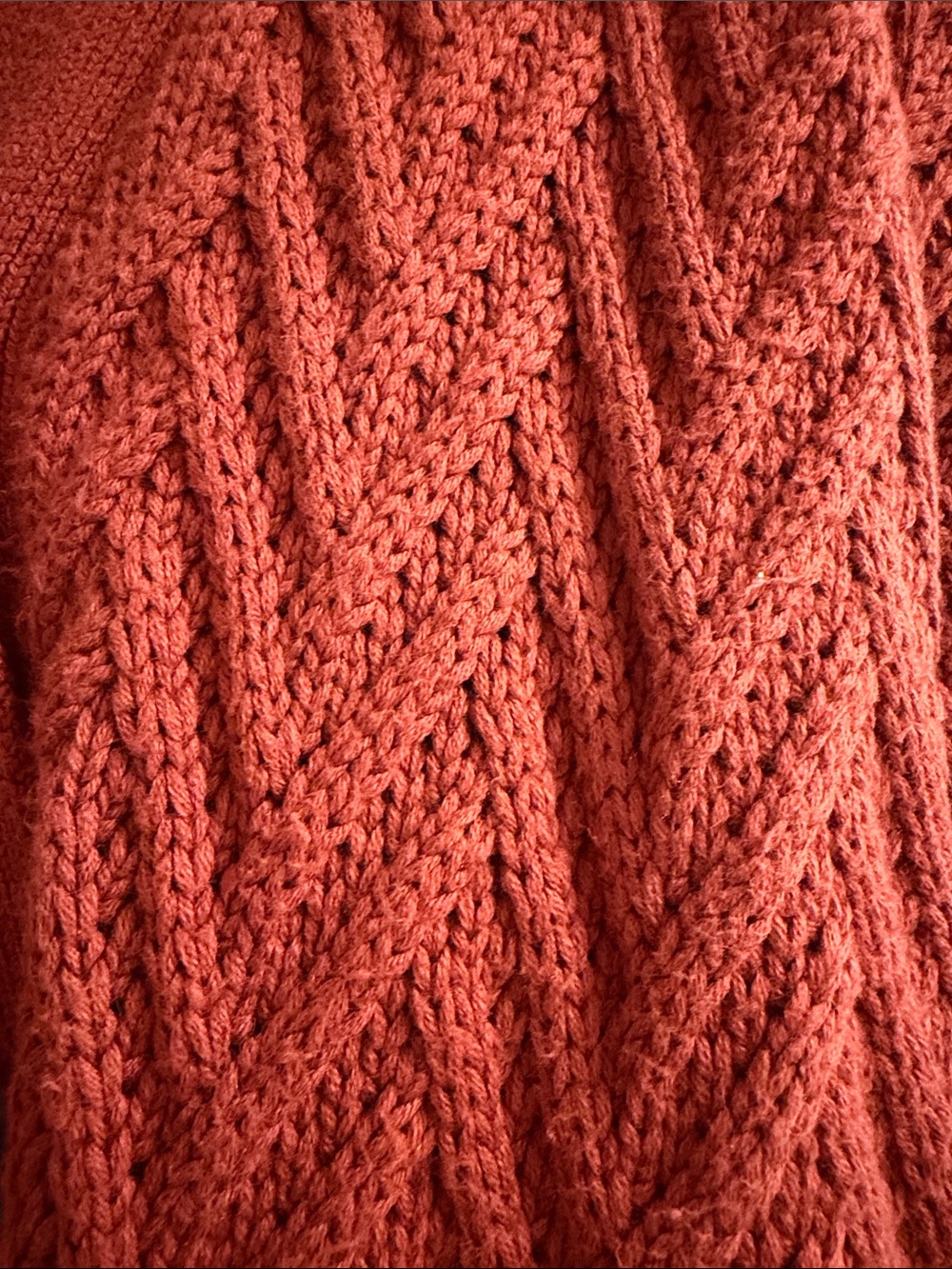 Abercrombie & Fitch Rust-Orange Textured Button Cardigan - Picture 2 of 2
